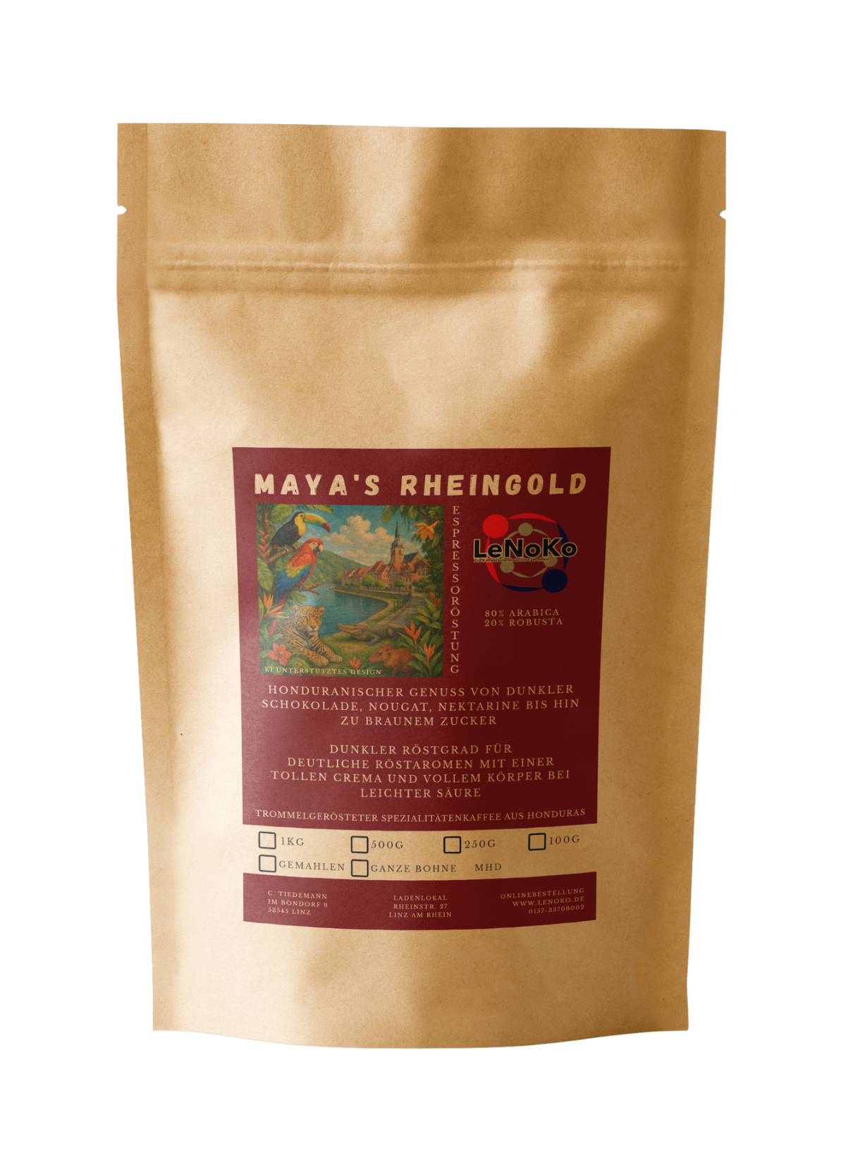 Mayas Rheingold Espresso mit Honduras & Indien Blend – aromatischer Kaffeegenuss aus besten Bohnen